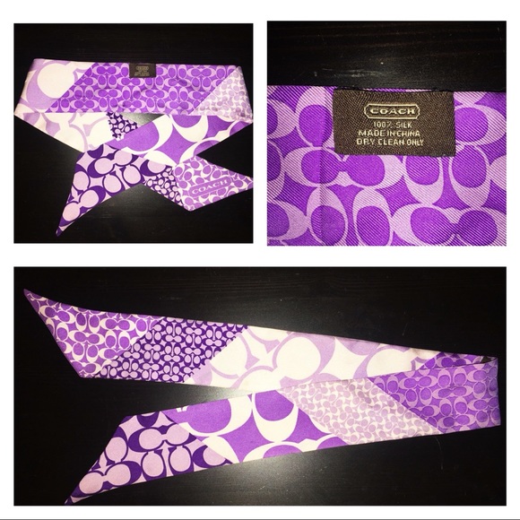 Authentic COACH Silk Scarf / Purse / Ribbon / Hair Wrap Accessory
